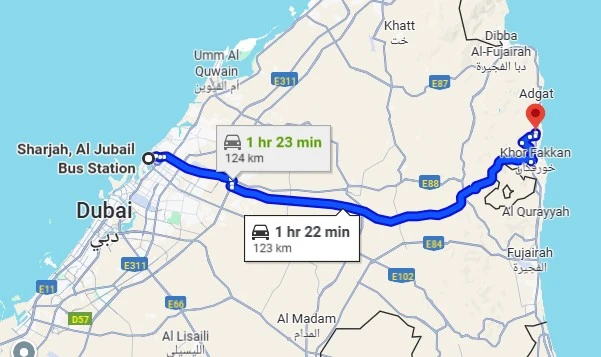 116 Bus Route map