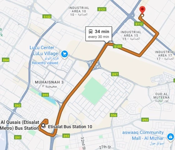 E315 Bus Route Map