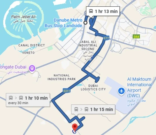 F53 Bus Route map